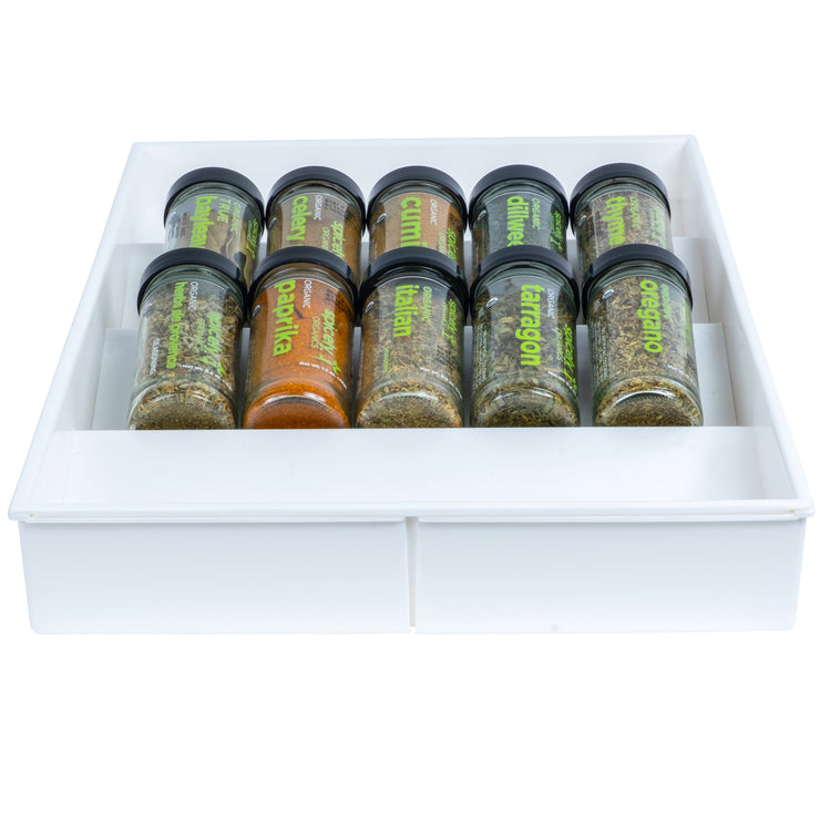 White Expandable Drawer Organizer - Spices